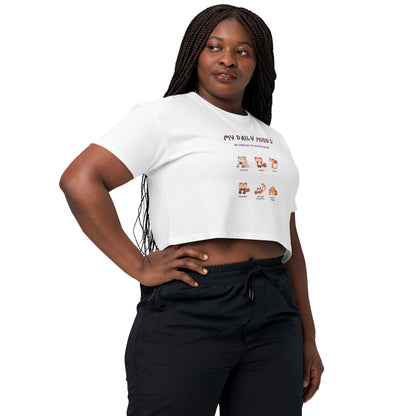 Mood Diary Crop Top - Left Placement product image 17 in Bubblegum, size S, with front view, right-side angle and left placement.