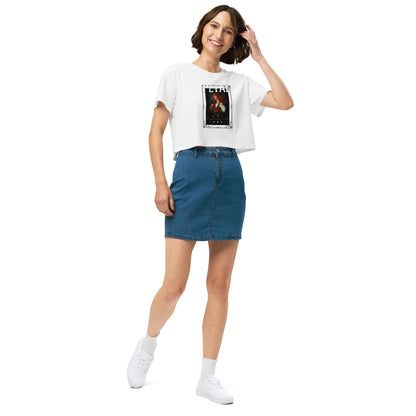 Petaline Crop Top image 37 in White, size S, showing front view, right-side angle for the Petal design.