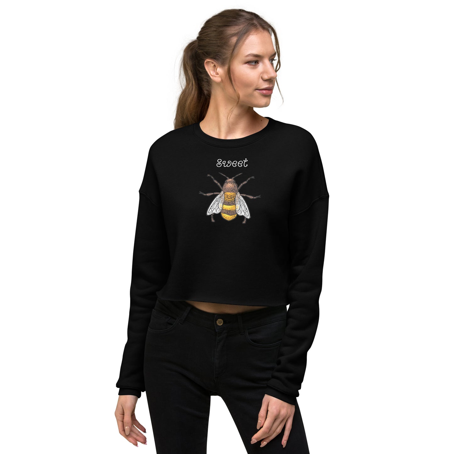 Honeycomb Sweatshirt - Left Placement product image 1 in Black, size S, with front view and left placement.