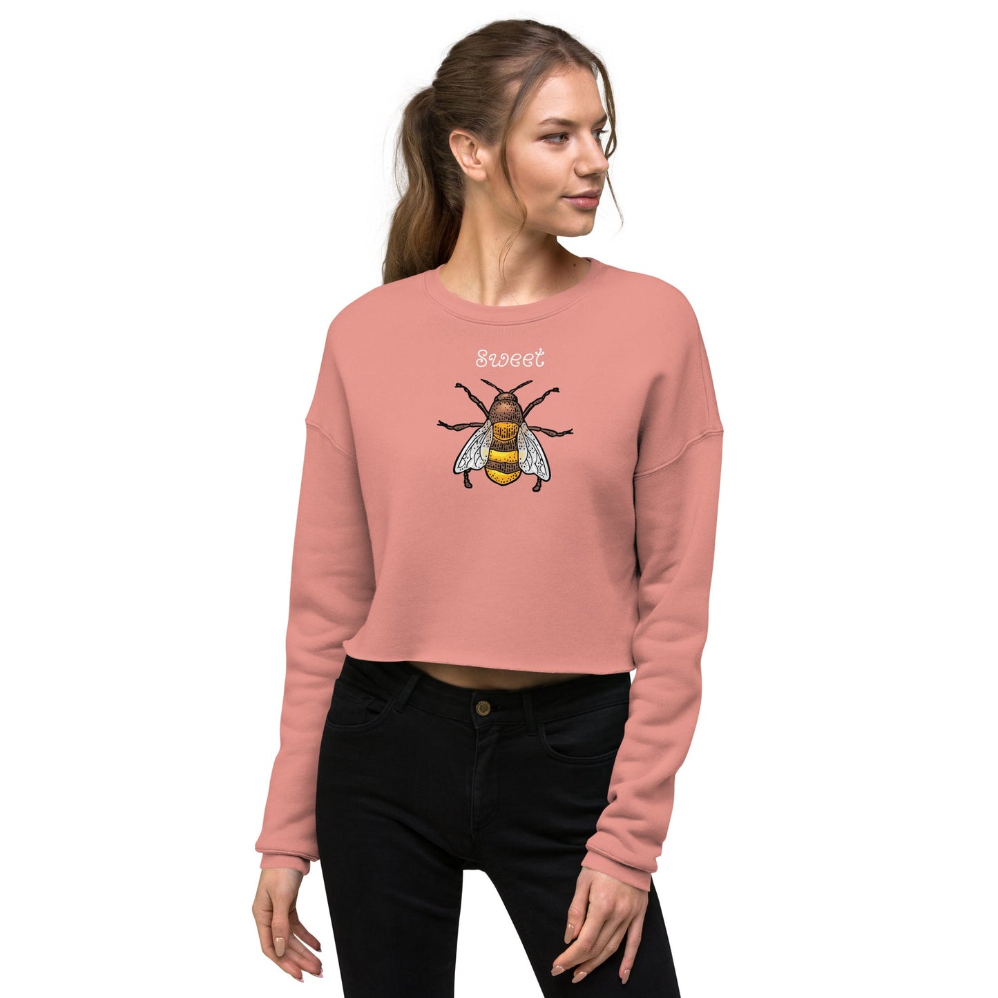 Honeycomb Sweatshirt - Left Placement image 2: Black version, size M with front view of the Honeybee range.