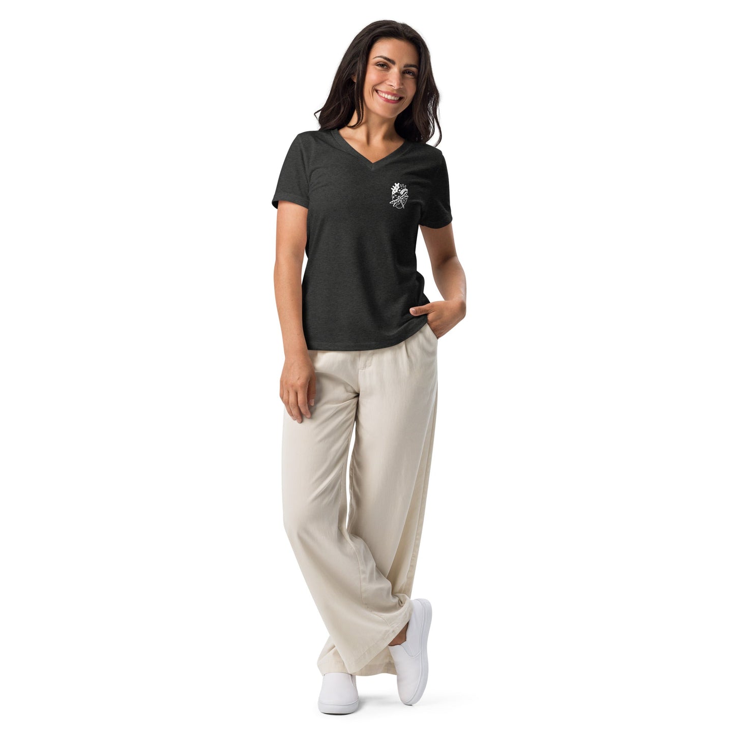 Aether Women's T-Shirt - Left Placement image 3: Solid Black Blend version, size L with front view of the Aether range.