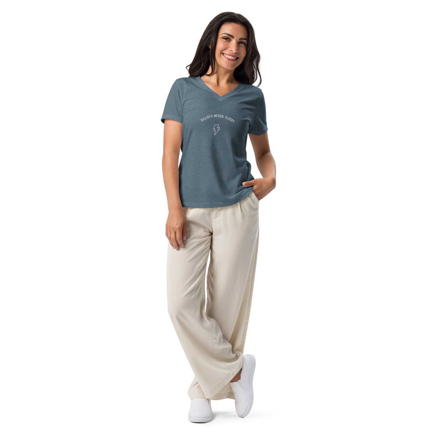 Succession Women's T-Shirt - Left Placement product image 4 in Solid Black Blend, size XL, with front view and left placement.