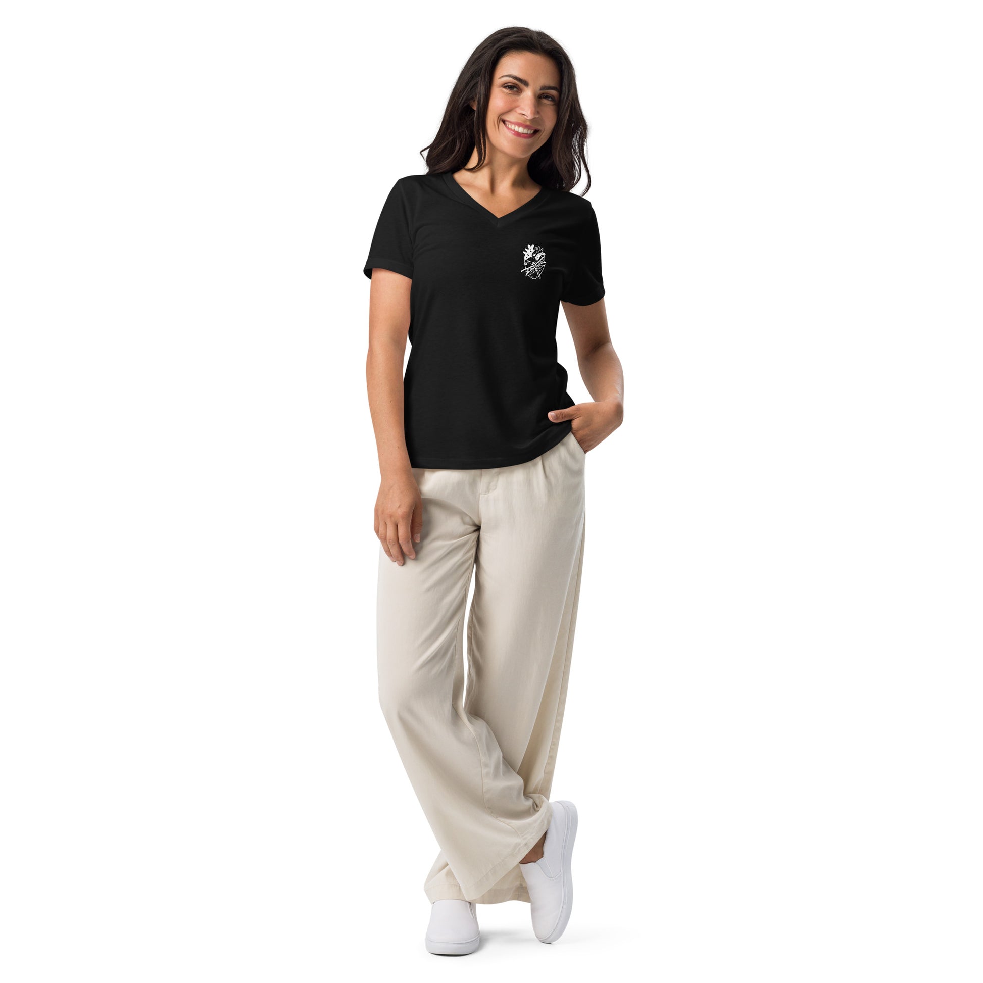 Aether Women's T-Shirt - Left Placement image 1: Solid Black Blend version, size S with front view of the Aether range.