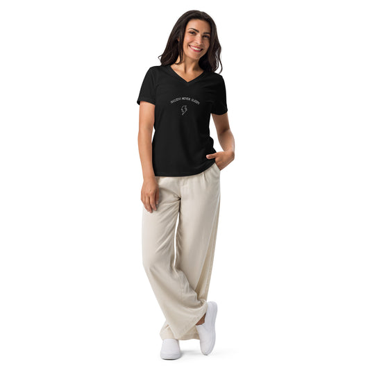 Succession Women's T-Shirt - Left Placement image 1: Solid Black Blend version, size S with front view of the Succession range.